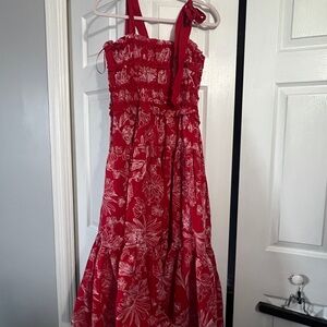 Floral Red Midi Dress - stunning!